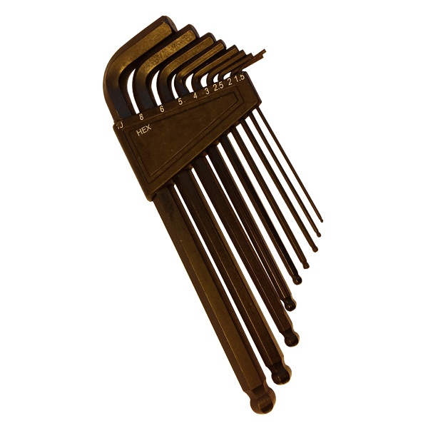 9Pcs Medium Arm Hex Key with Ball End